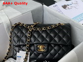 Chanel Small Classic Handbag in Black Lambskin and Gold Tone Metal A01113 Replica