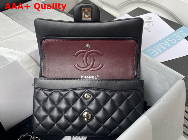 Chanel Small Classic Handbag in Black Lambskin and Gold Tone Metal A01113 Replica