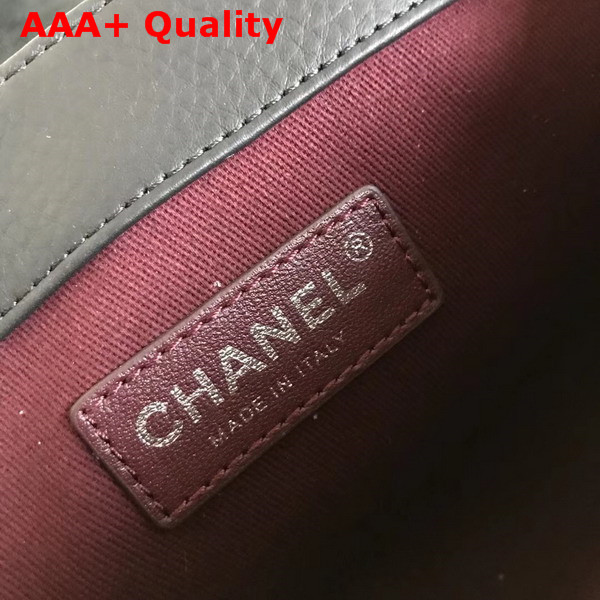Chanel Small Flap Bag Grained Calfskin Ruthenium Tone Metal Black Replica