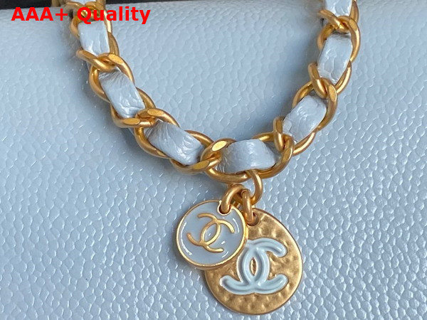 Chanel Small Flap Bag Grained Shiny Calfskin Gold Tone Metal Light Blue AS5186 Replica