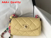 Chanel Small Flap Bag Lambskin Mixed Fibers and Gold Tone Metal Beige AS2369 Replica