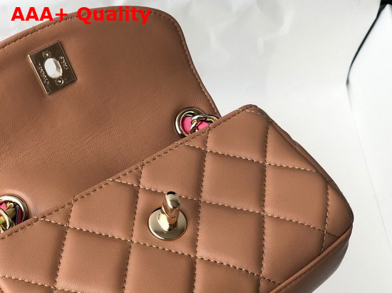 Chanel Small Flap Bag Lambskin Mixed Fibers and Gold Tone Metal Nude AS2369 Replica