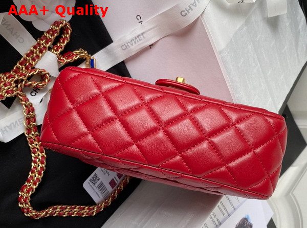 Chanel Small Flap Bag Red Lambskin and Enamel AS3432 Replica