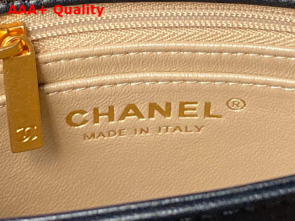 Chanel Small Flap Bag Shiny Lambskin Enamel Gold Tone Metal Black AS4967 Replica