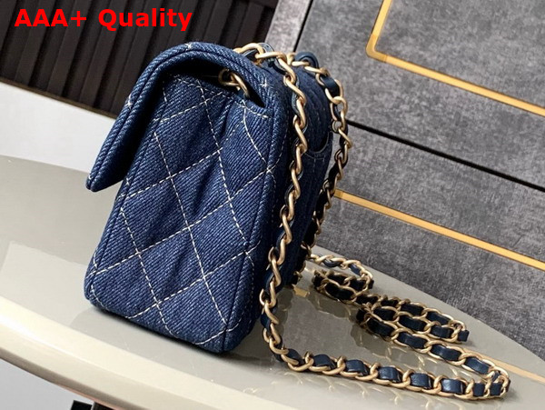 Chanel Small Flap Bag in Blue Denim Replica