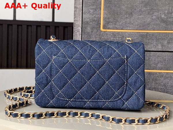 Chanel Small Flap Bag in Blue Denim Replica
