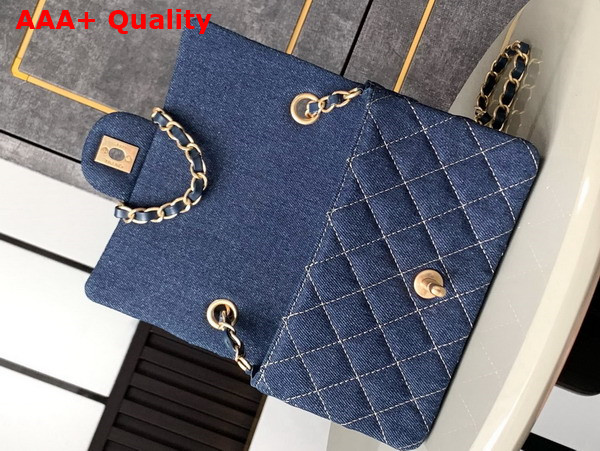 Chanel Small Flap Bag in Blue Denim Replica