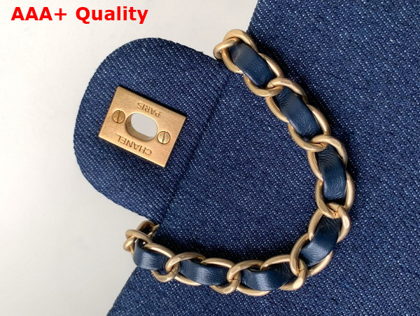 Chanel Small Flap Bag in Blue Denim Replica