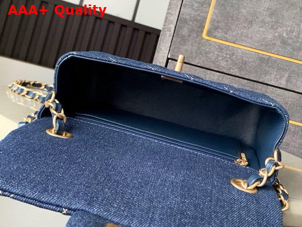 Chanel Small Flap Bag in Blue Denim Replica