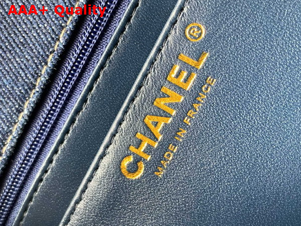 Chanel Small Flap Bag in Blue Denim Replica