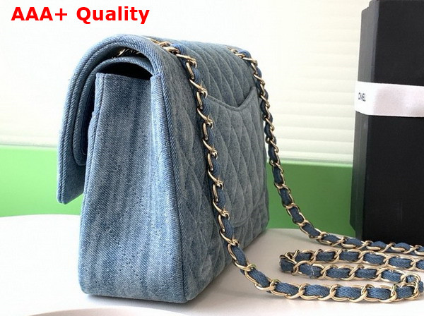 Chanel Small Flap Bag in Blue Denim with Jewelry Replica