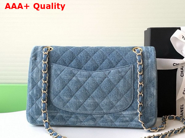 Chanel Small Flap Bag in Blue Denim with Jewelry Replica
