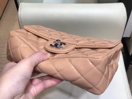 Chanel Small Flap Bag in Nude Patent Leather