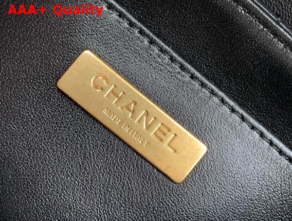 Chanel Small Flap Bag with Top Handle Black Lambskin Gold Tone Metal AS5355 Replica