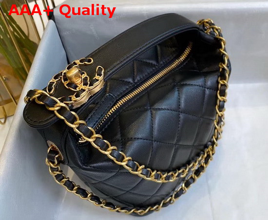 Chanel Small Hobo Bag Lambskin Gold Metal Black AS1745 Replica