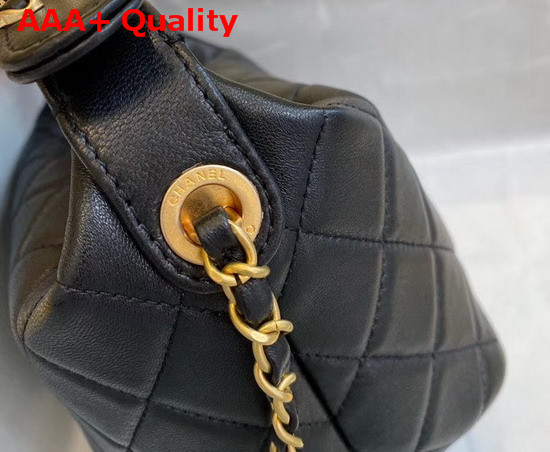 Chanel Small Hobo Bag Lambskin Gold Metal Black AS1745 Replica