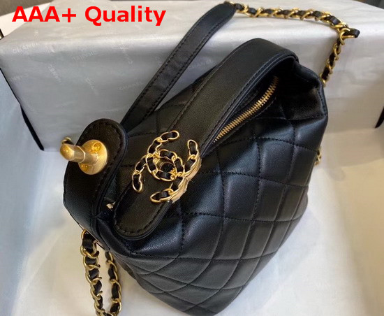 Chanel Small Hobo Bag Lambskin Gold Metal Black AS1745 Replica