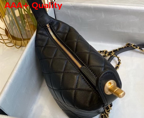 Chanel Small Hobo Bag Lambskin Gold Metal Black AS1745 Replica