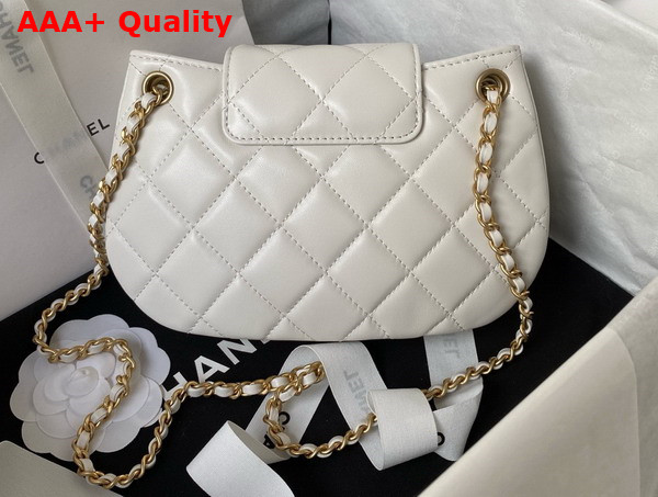 Chanel Small Messenger Bag in White Lambskin AS4609 Replica