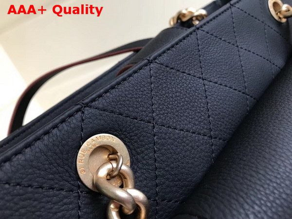 Chanel Small Shopping Bag in Black Grained Calfskin with Gold Tone Metal Replica
