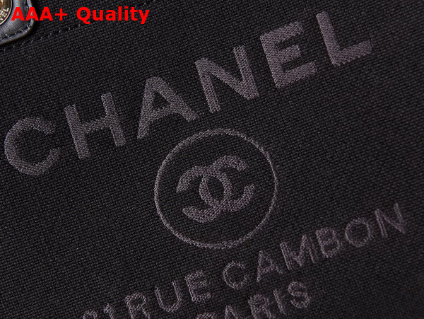 Chanel Small Shopping Bag in Black Mixed Fibers Calfskin and Gold Tone Metal AS3257 Replica