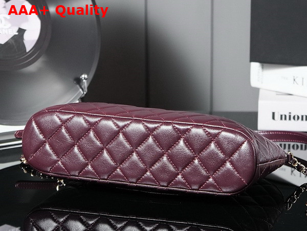 Chanel Small Shopping Bag in Burgundy Lambskin AS3969 Replica