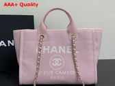 Chanel Small Shopping Bag in Pink Mixed Fibers Calfskin and Gold Tone Metal AS3257 Replica