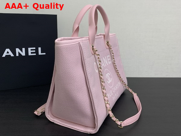 Chanel Small Shopping Bag in Pink Mixed Fibers Calfskin and Gold Tone Metal AS3257 Replica