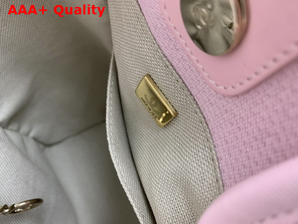 Chanel Small Shopping Bag in Pink Mixed Fibers Calfskin and Gold Tone Metal AS3257 Replica