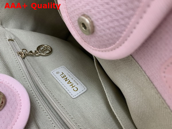 Chanel Small Shopping Bag in Pink Mixed Fibers Calfskin and Gold Tone Metal AS3257 Replica