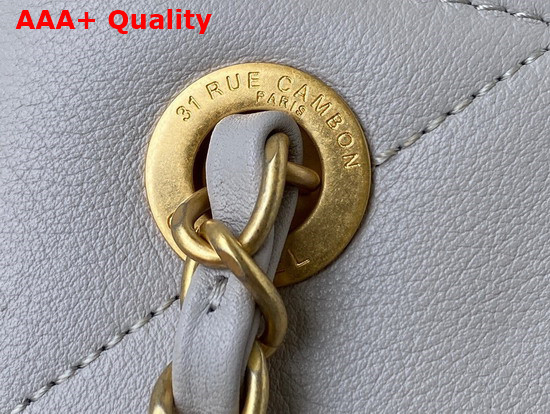 Chanel Small Shopping Tote Bag in Light Grey Calf Leather Replica