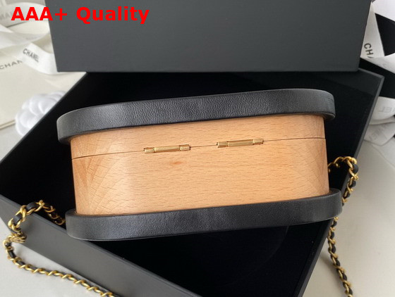 Chanel Small Vanity Case Beech Wood Calfskin Gold Tone Metal Beige and Black Ref AS2928 Replica