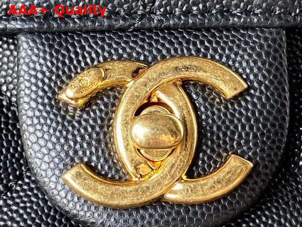 Chanel Small Vanity Case Black Grained Calfskin Gold Tone Metal Ref AS3729 Replica