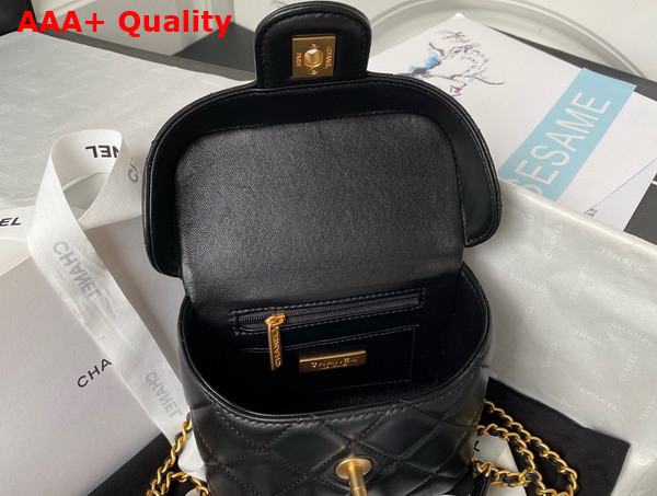 Chanel Small Vanity Case Black Lambskin and Gold Tone Metal AS3973 Replica