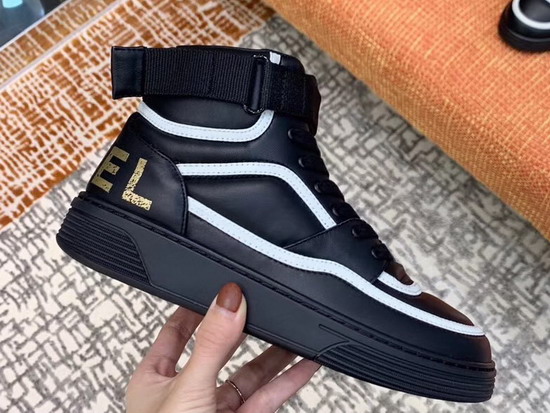 Chanel Sneaker Boot Satin Finish Lambskin Black and White