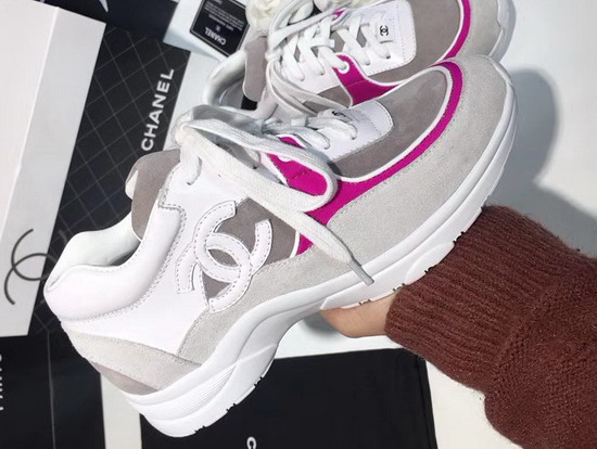 Chanel Sneaker Calfskin and Suede Calfskin Light Purple