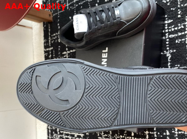 Chanel Sneaker in Black Printed Calfskin Leather Replica