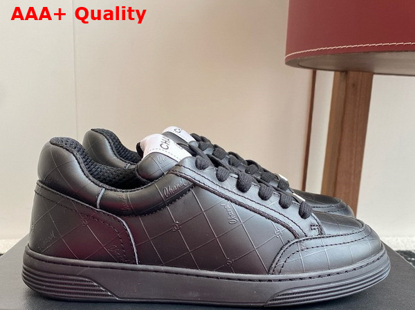 Chanel Sneaker in Black Printed Calfskin Leather Replica