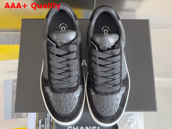 Chanel Sneaker in Black Signature Leather and Suede Leather Replica