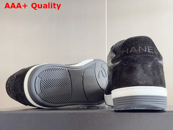 Chanel Sneaker in Black Signature Leather and Suede Leather Replica