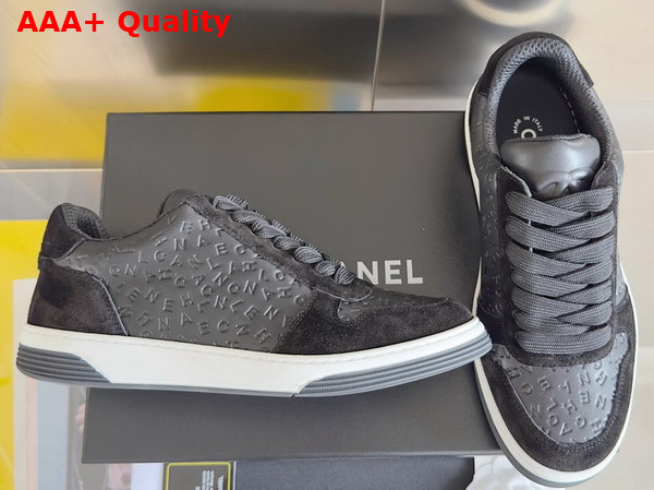 Chanel Sneaker in Black Signature Leather and Suede Leather Replica