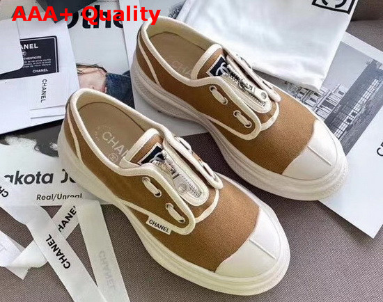 Chanel Sneaker in Brown Canvas Replica
