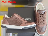 Chanel Sneaker in Brown Signature Leather and Suede Leather Replica