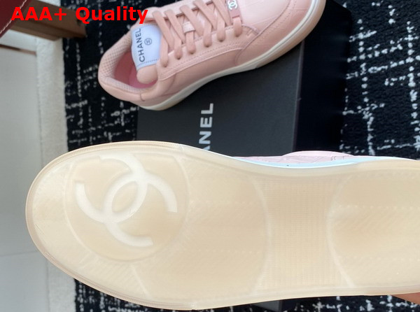 Chanel Sneaker in Pink Printed Calfskin Leather Replica