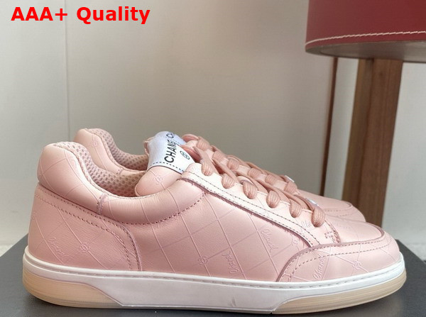 Chanel Sneaker in Pink Printed Calfskin Leather Replica