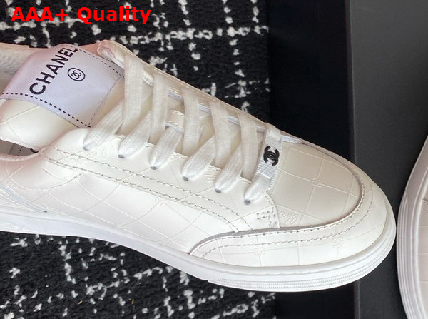 Chanel Sneaker in White Printed Calfskin Leather Replica