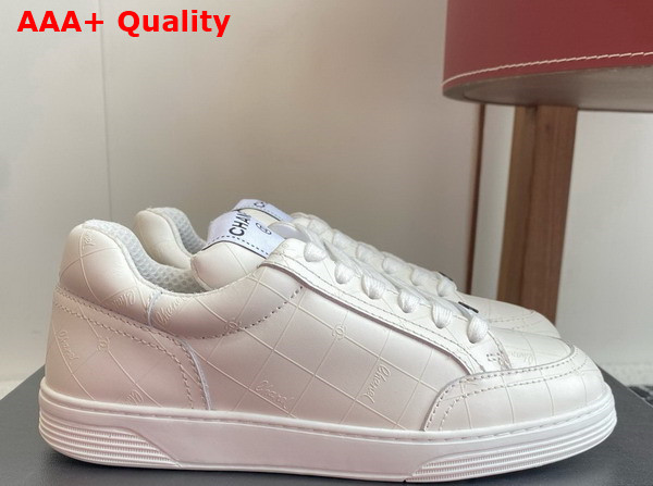 Chanel Sneaker in White Printed Calfskin Leather Replica
