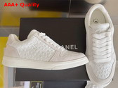 Chanel Sneaker in White Signature Leather and Suede Leather Replica