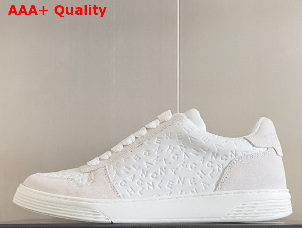 Chanel Sneaker in White Signature Leather and Suede Leather Replica