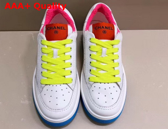 Chanel Sneakers Calfskin White and Blue G35934 Replica